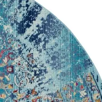 8' X 10' Ivory And Red Floral Distressed Non Skid Area Rug