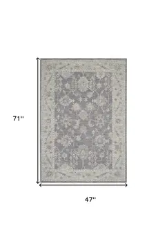 4' X 6' Pink and Ivory Floral Power Loom Area Rug