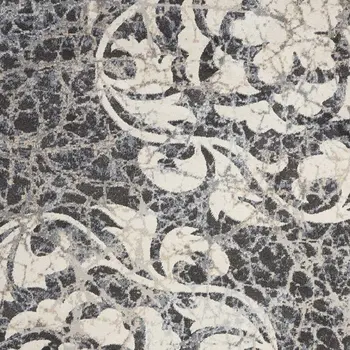 5' X 7' Beige Charcoal and Cream Animal Print Distressed Non Skid Area Rug