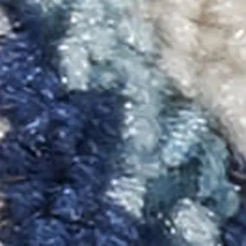7' Ivory Navy Blue And Light Blue Floral Runner Rug