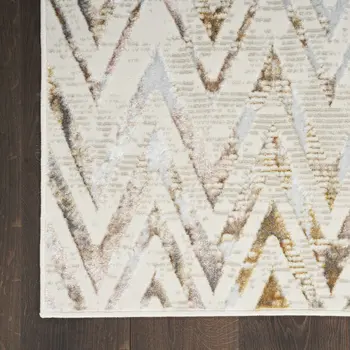 5' Teal and Ivory Abstract Non Skid Round Rug