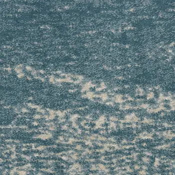 5' X 7' Teal and Ivory Abstract Non Skid Area Rug