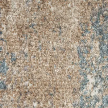 8' Teal Ivory And Gray Floral Medallion Runner Rug