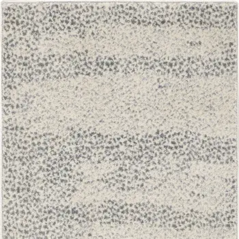 8' Beige And Gray Abstract Runner Rug