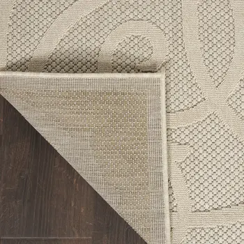 6' X 9' Cream And Beige Trellis Indoor Outdoor Area Rug