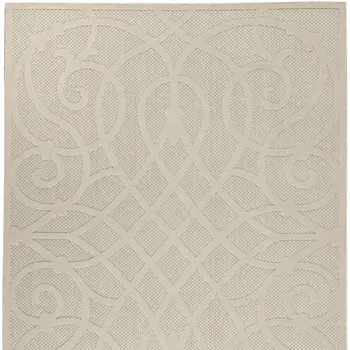 6' X 9' Cream And Beige Trellis Indoor Outdoor Area Rug