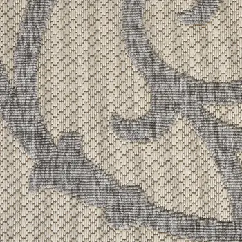 6' X 9' Cream And Gray Trellis Indoor Outdoor Area Rug