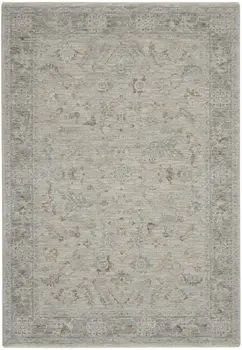 4' X 6' Gray and Dark Gray Floral Power Loom Area Rug