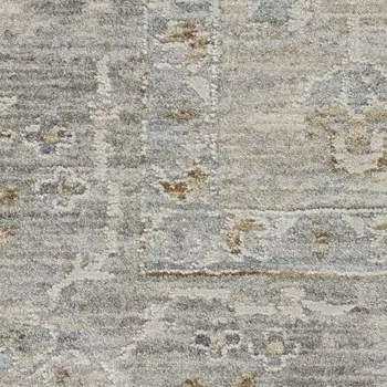 4' X 6' Gray and Dark Gray Floral Power Loom Area Rug