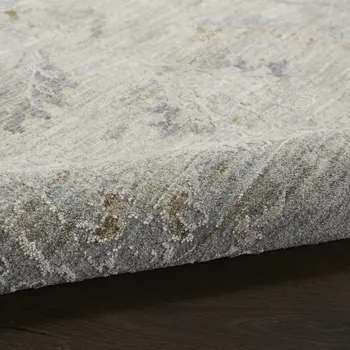 4' X 6' Gray and Dark Gray Floral Power Loom Area Rug