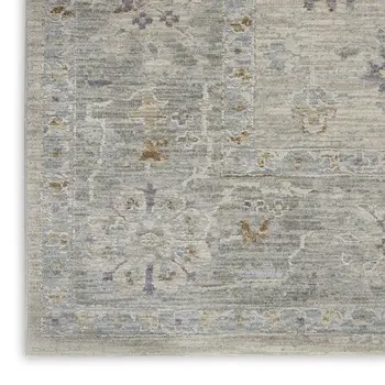 4' X 6' Gray and Dark Gray Floral Power Loom Area Rug