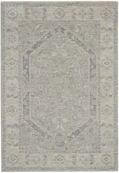 4' X 6' Gray and Dark Gray Floral Medallion Power Loom Area Rug