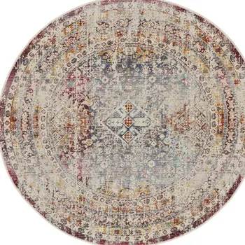 8' X 10' Gray and Red Abstract Non Skid Area Rug