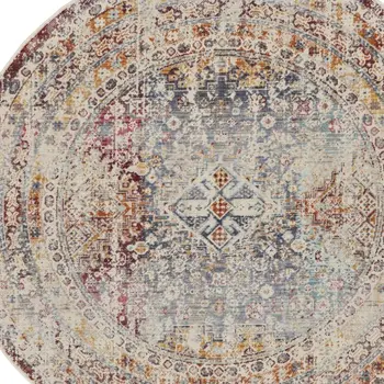 8' X 10' Gray and Red Abstract Non Skid Area Rug