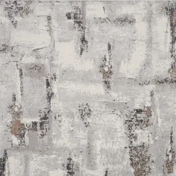 8' X 10' Ivory Black and Gray Abstract Non Skid Area Rug