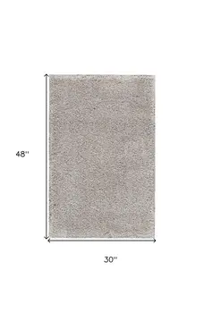 3' X 4' Gray Shag Distressed Area Rug