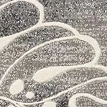 8' Ivory Black and Gray Floral Non Skid Runner Rug