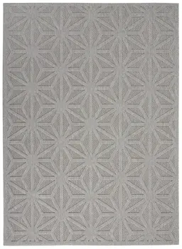 6' X 9' Light Gray And Gray Geometric Indoor Outdoor Area Rug
