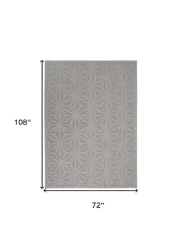 6' X 9' Light Gray And Gray Geometric Indoor Outdoor Area Rug
