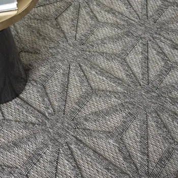 6' X 9' Dark Gray And Light Gray Geometric Indoor Outdoor Area Rug