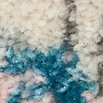 7' Pink Gray and Blue Floral Vines Runner Rug