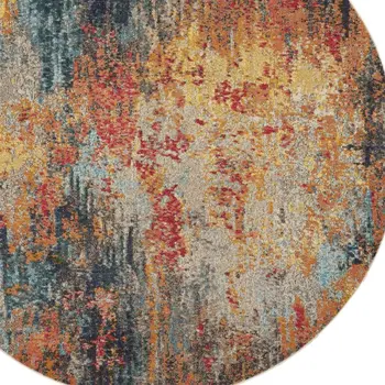 8' X 10' Ivory Gray And Red Floral Distressed Non Skid Area Rug