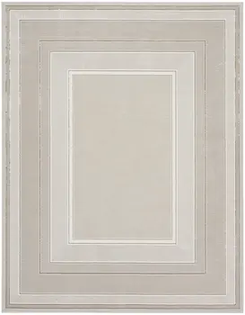 8' X 10' Ivory and Gray Geometric Non Skid Area Rug