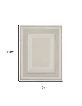8' X 10' Ivory and Gray Geometric Non Skid Area Rug