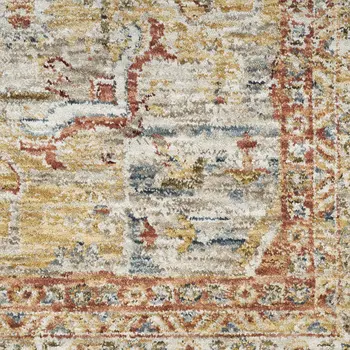 8' X 10' Ivory Brown and Gray Abstract Non Skid Area Rug