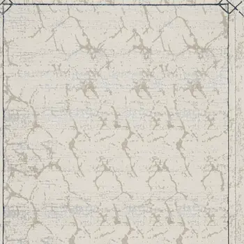 8' X 10' Ivory Black and Gray Geometric Non Skid Area Rug
