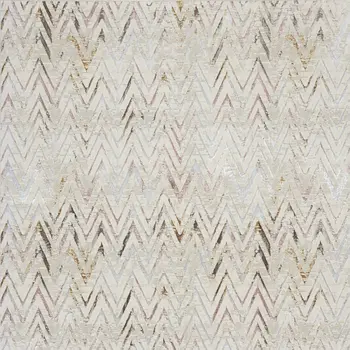 8' X 10' Ivory Brown and Gray Chevron Distressed Non Skid Area Rug
