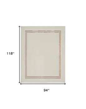 8' X 10' Ivory and Brown Geometric Non Skid Area Rug