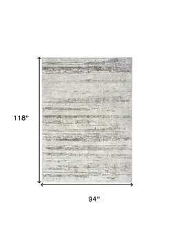 8' X 10' Cream and Gray Abstract Non Skid Area Rug