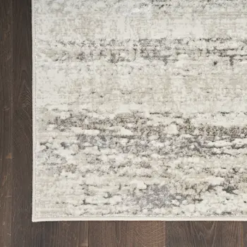 8' X 10' Cream and Gray Abstract Non Skid Area Rug