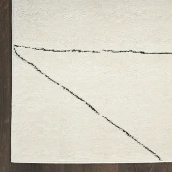 5' X 7' Ivory and Black Geometric Area Rug
