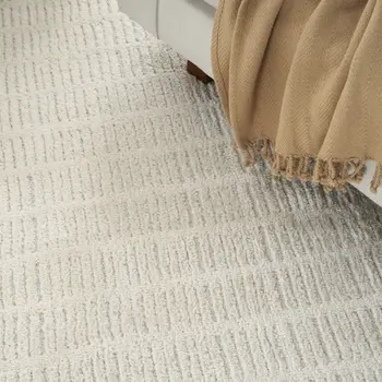 5' X 7' Ivory and Gray Abstract Area Rug