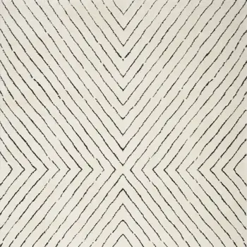 5' X 7' Ivory and Black Abstract Area Rug