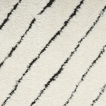 5' X 7' Ivory and Black Abstract Area Rug