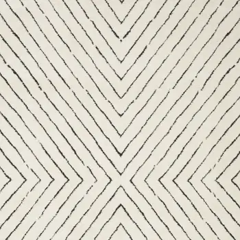 5' X 7' Ivory and Black Abstract Area Rug