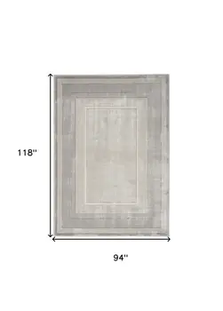 8' X 10' Ivory and Gray Geometric Non Skid Area Rug