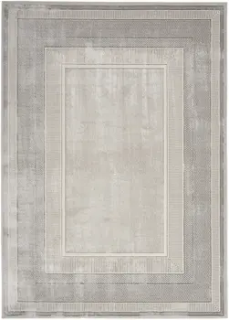 8' X 10' Ivory and Gray Geometric Non Skid Area Rug