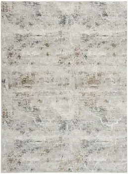 8' X 10' Ivory Gray and Brown Abstract Non Skid Area Rug