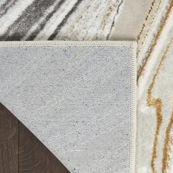 8' X 10' Ivory Gray and Brown Abstract Non Skid Area Rug