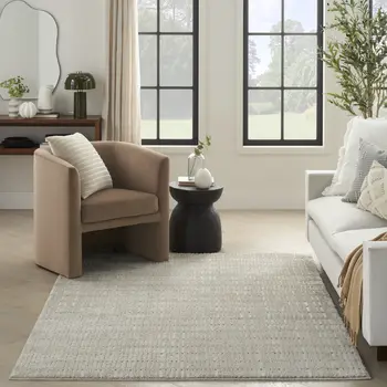5' X 7' Gray and Ivory Abstract Area Rug