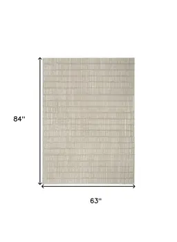 5' X 7' Gray and Ivory Abstract Area Rug