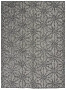 5' X 7' Dark Gray And Light Gray Geometric Indoor Outdoor Area Rug