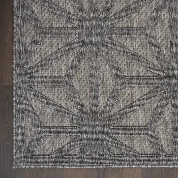 5' X 7' Dark Gray And Light Gray Geometric Indoor Outdoor Area Rug