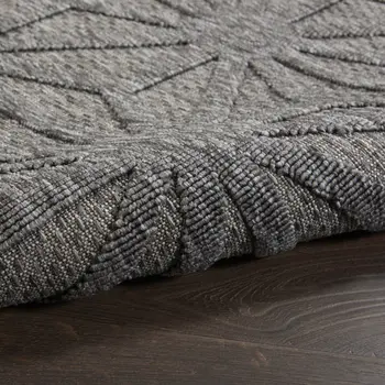 5' X 7' Dark Gray And Light Gray Geometric Indoor Outdoor Area Rug