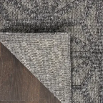 5' X 7' Dark Gray And Light Gray Geometric Indoor Outdoor Area Rug