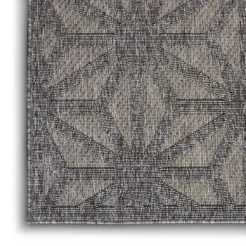5' X 7' Dark Gray And Light Gray Geometric Indoor Outdoor Area Rug